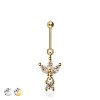 316L SURGICAL STEEL TRIPLE CZ MARQUISE BEZEL DANGLE VERTICAL HELIX STUD